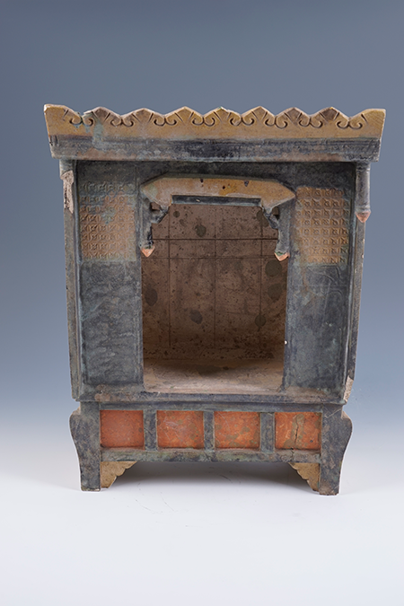 明黄褐釉琉璃架子床