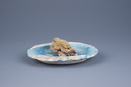 明蓝釉琉璃花馍供品